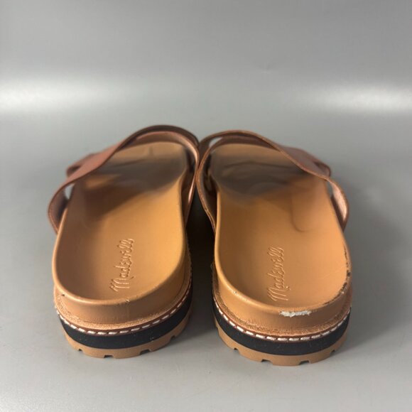 Madewell English Saddle Dayna Lugsole Slide in Brown, Size 11 - Picture 6 of 12